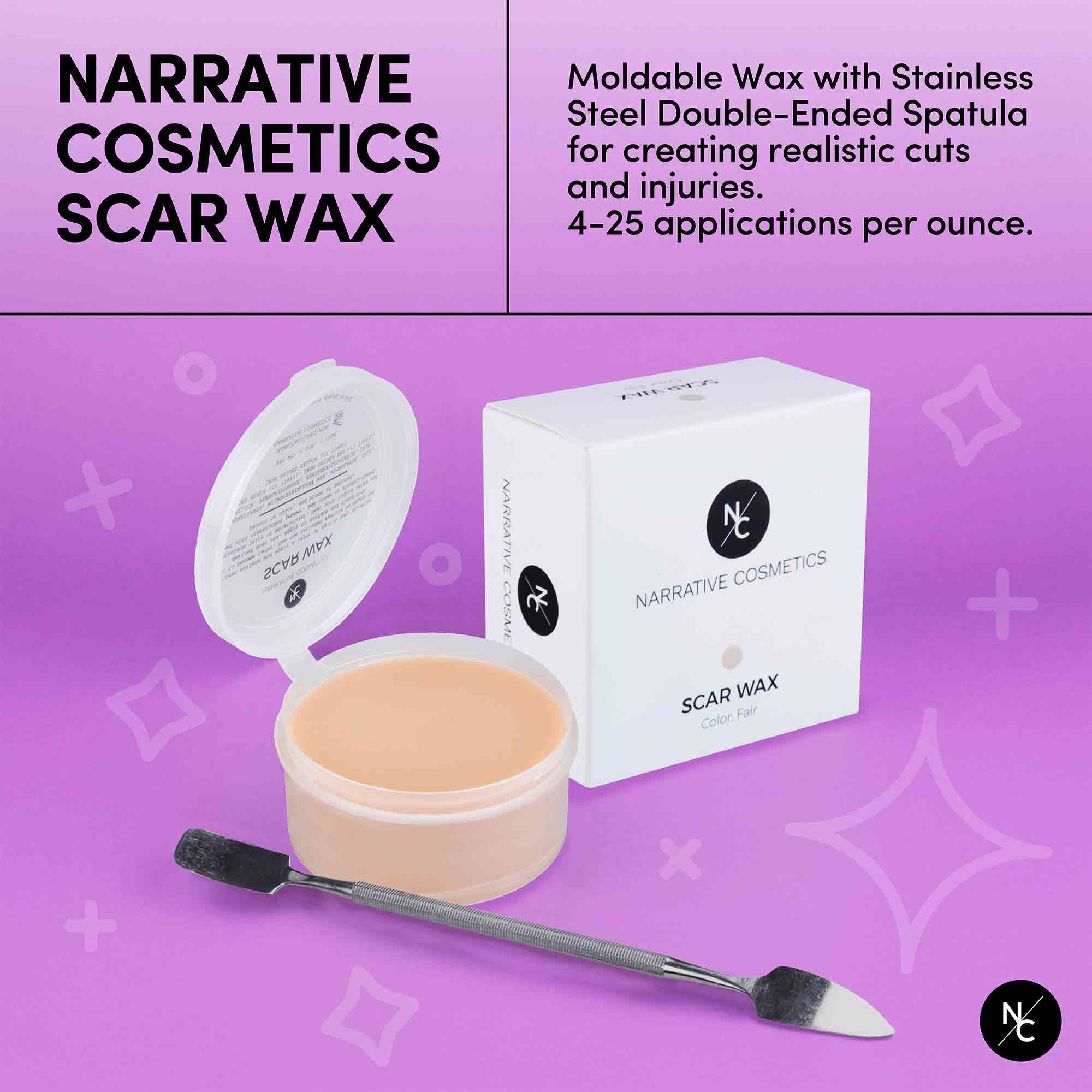 Scar Wax with Double-Ended Spatula, Moldable Wax for Realistic Cuts and Injuries