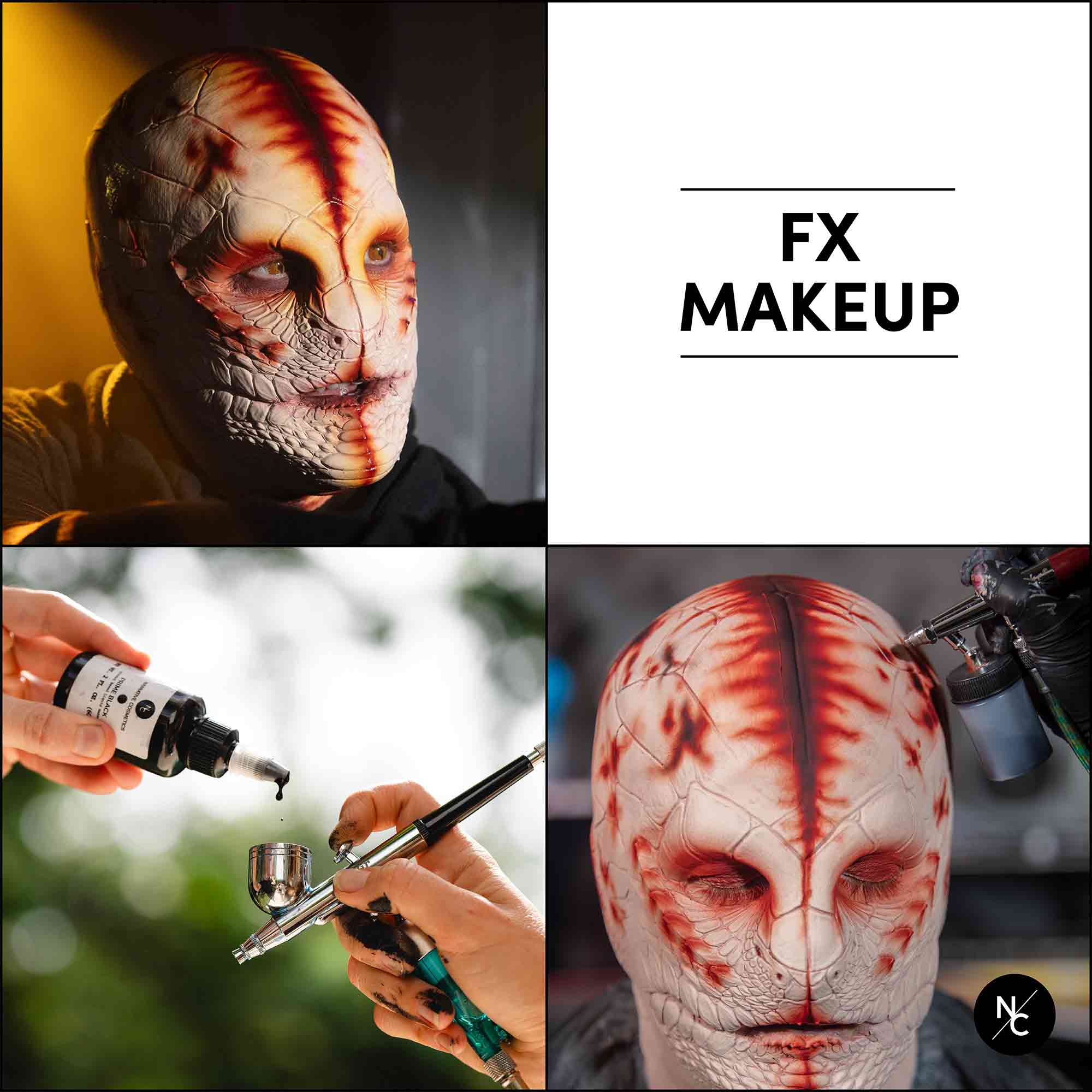 FX Alcohol Airbrush Paints used for SFX makeup