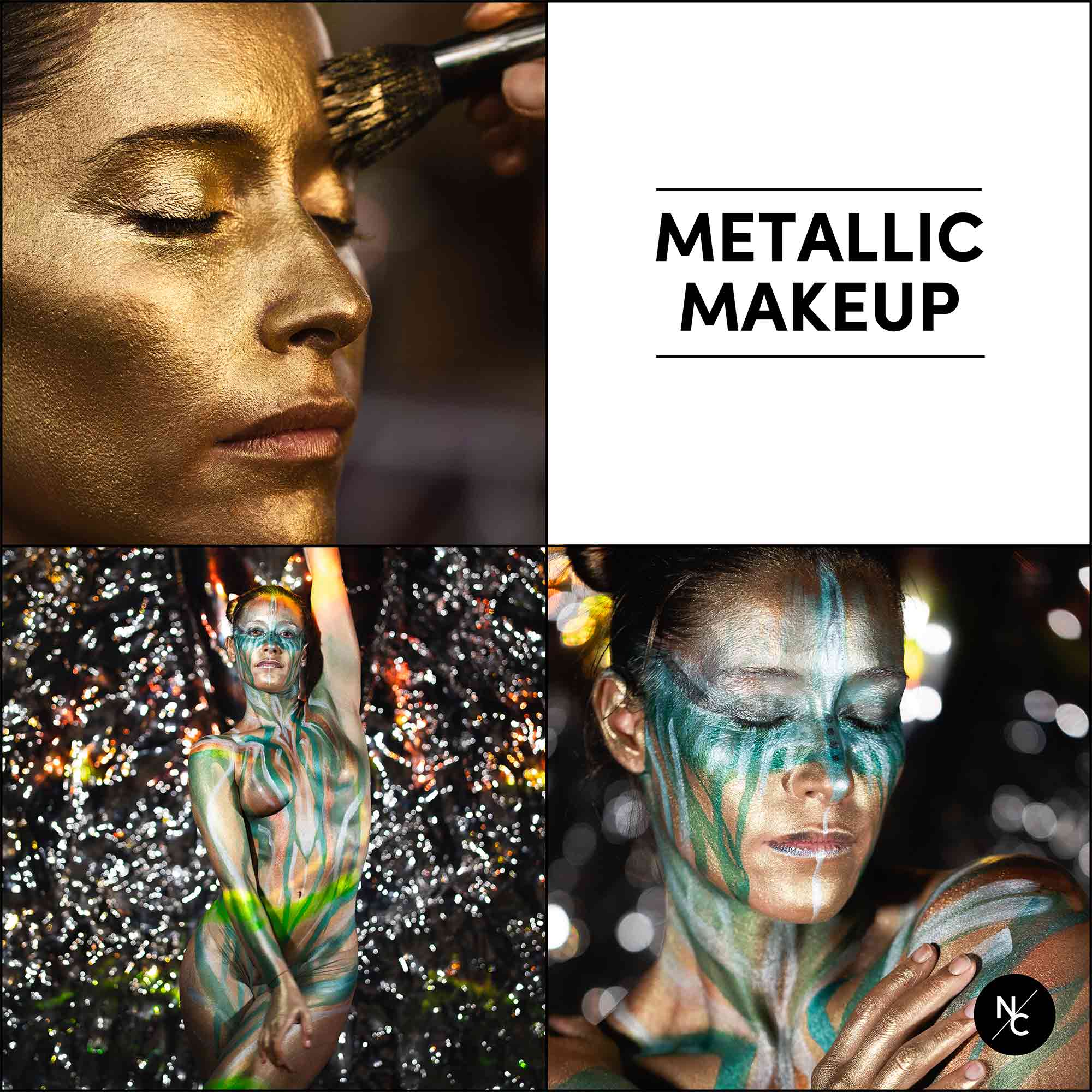 12 Color Metallic Water Activated Palette