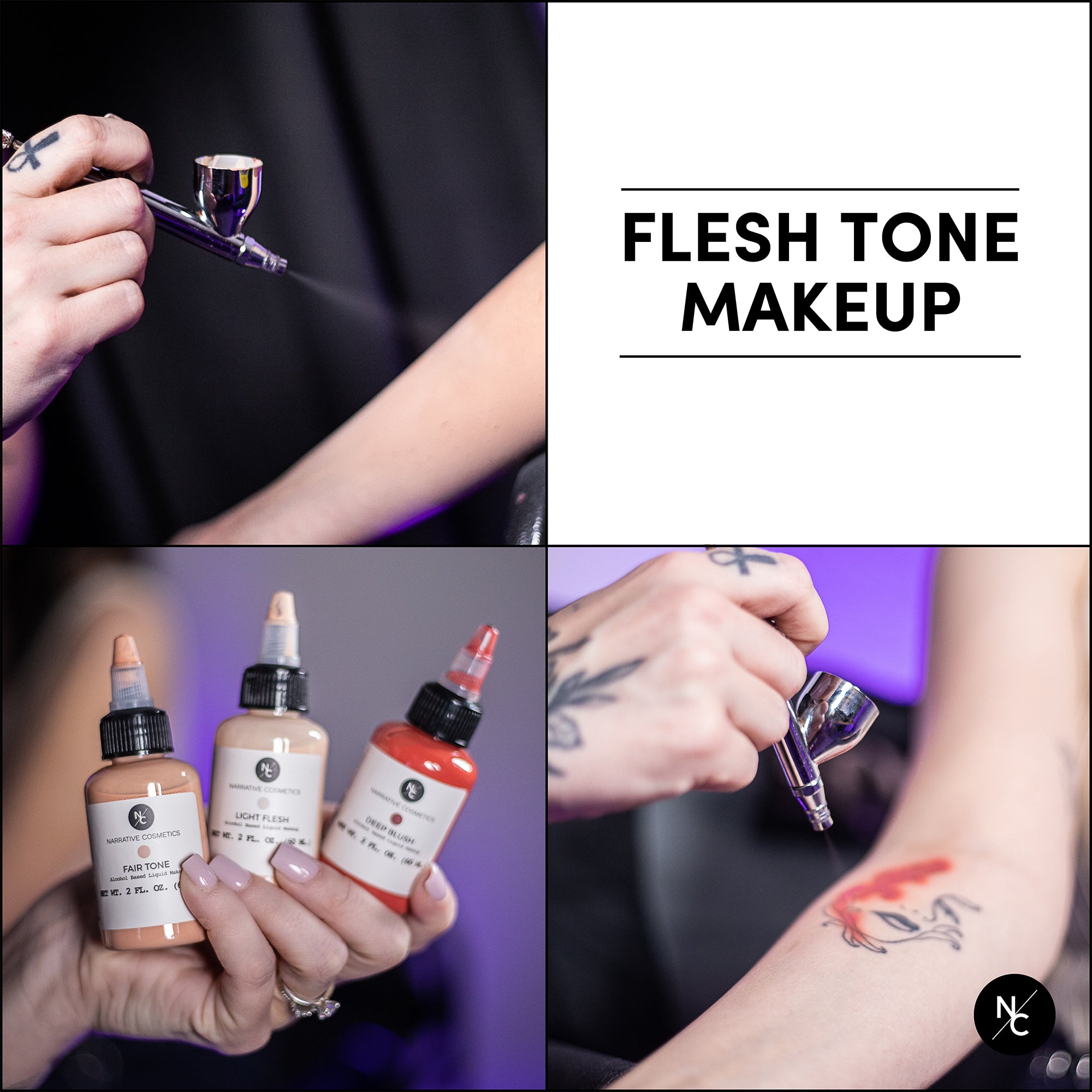 Flesh Tone Alcohol Airbrush Paints used for SFX makeup