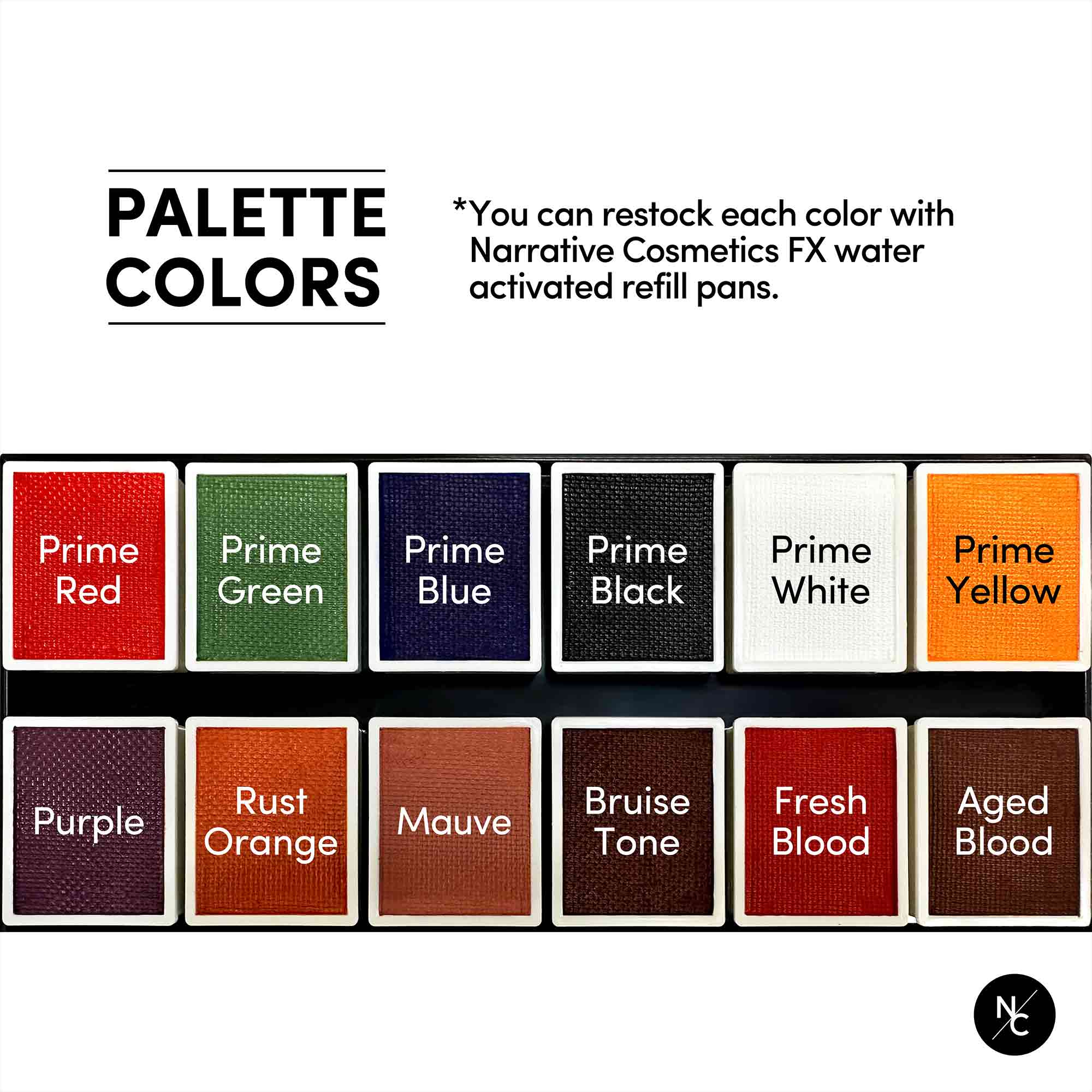 12 Color FX Water Activated Palette