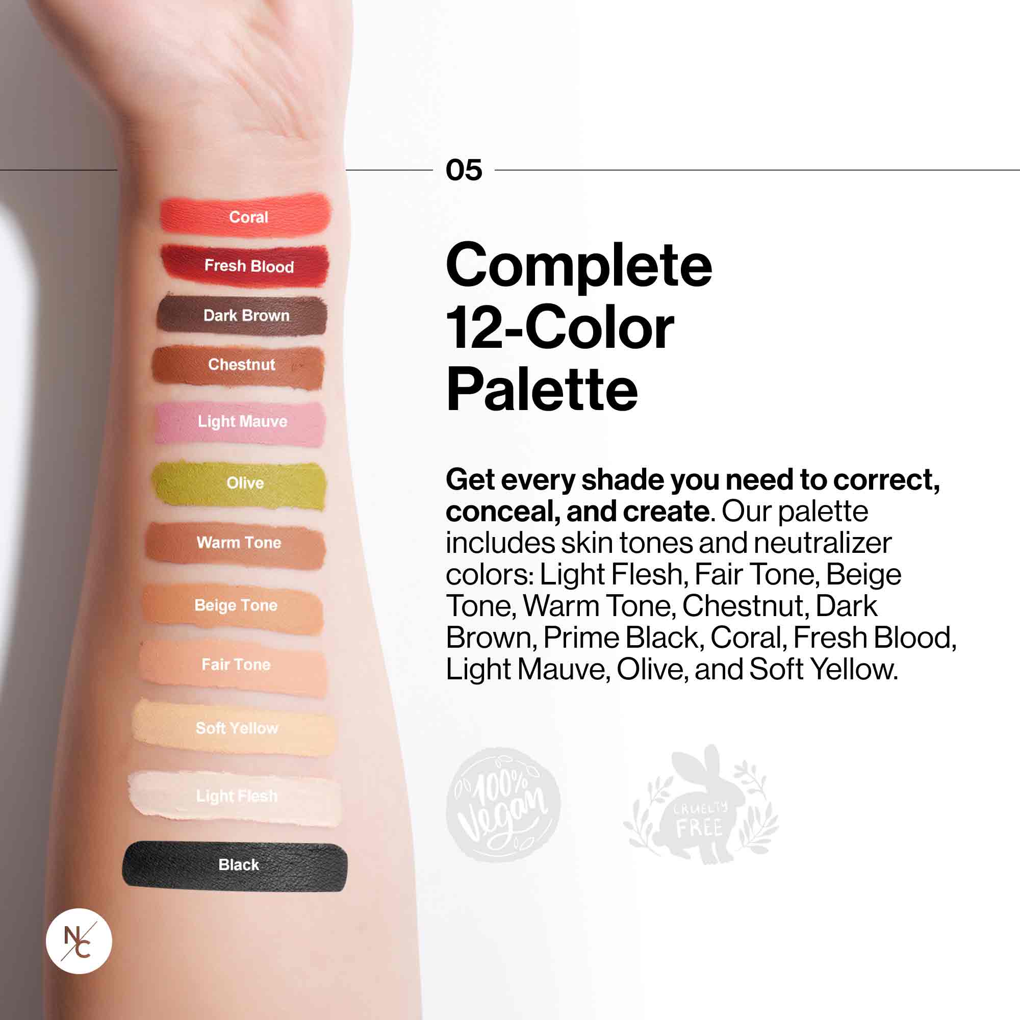 Quick-Set Tattoo Cover-Up Cream Palette