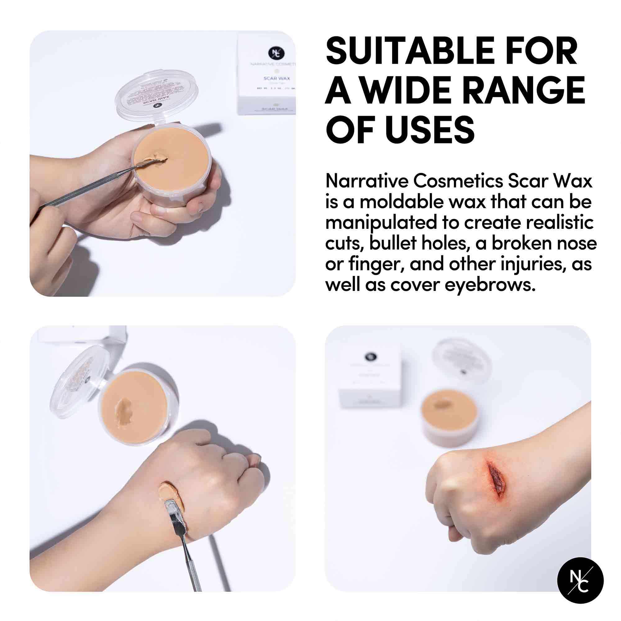 Scar Wax with Double-Ended Spatula, Moldable Wax for Realistic Cuts and Injuries