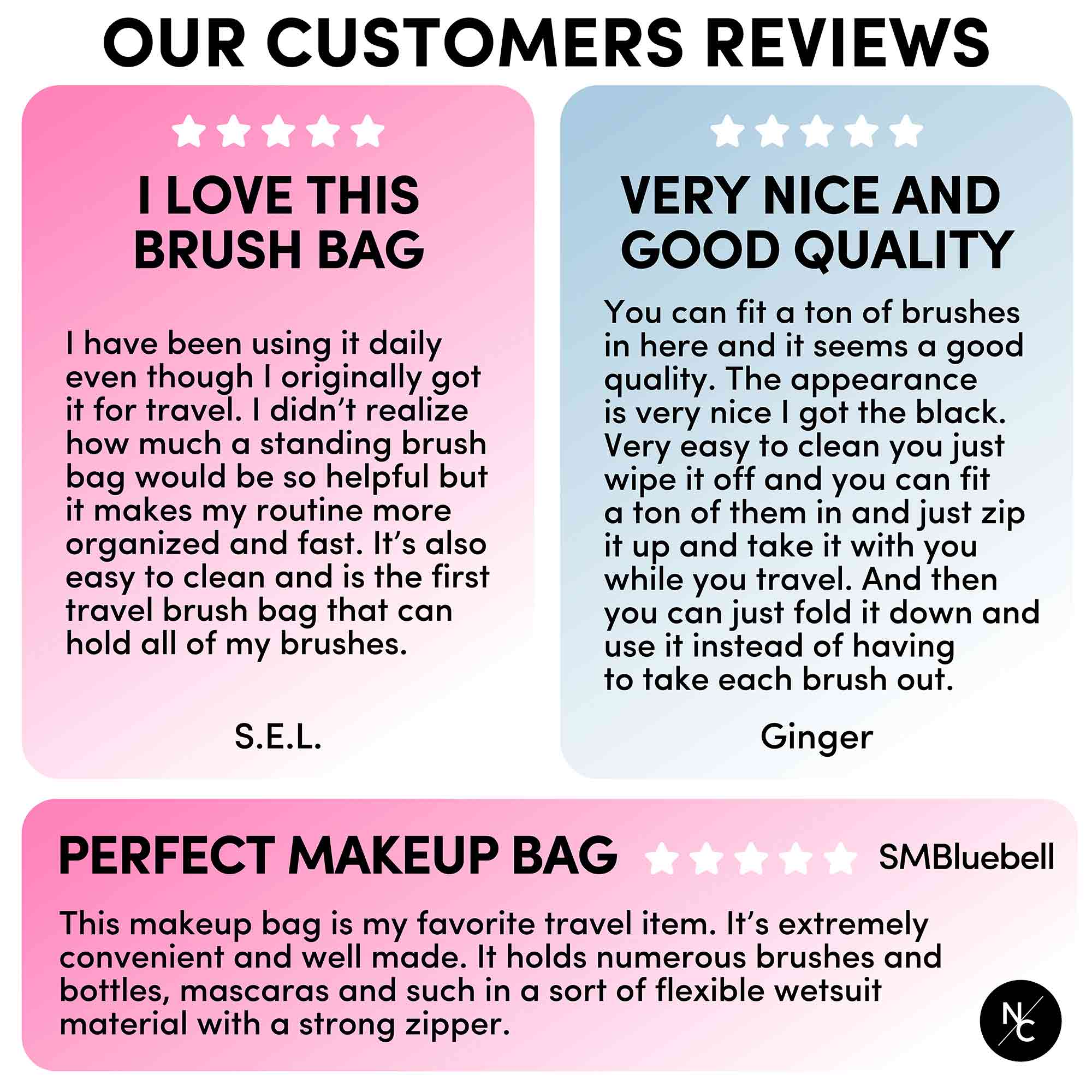 Stand-up Foldable Makeup Brush Bag for Professional Makeup Artists