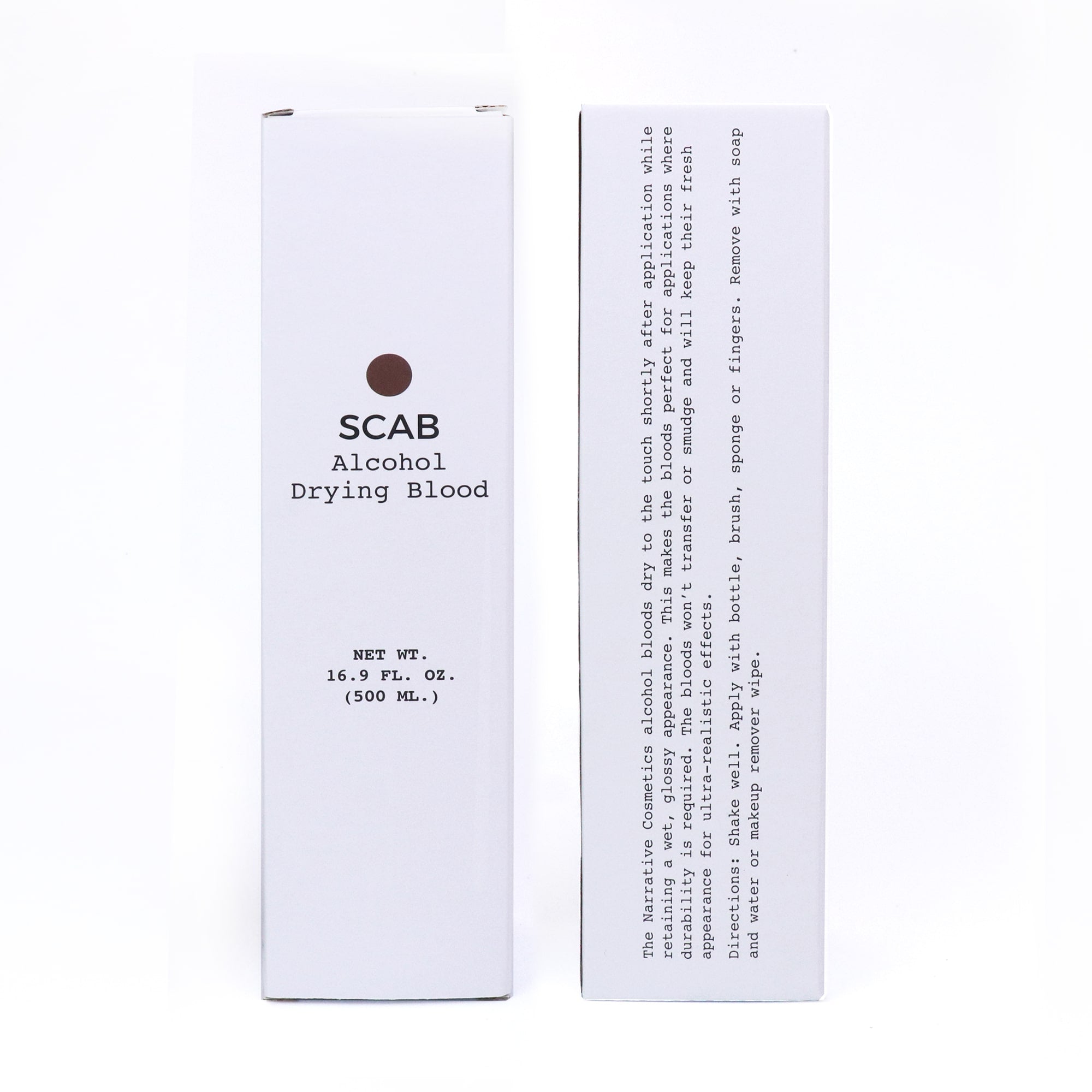 Alcohol Drying Blood Scab retail box with product information panel