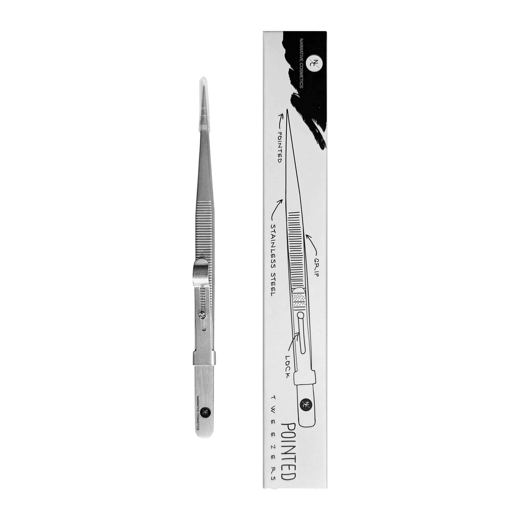 Stainless Steel Tweezers with Sliding Lock