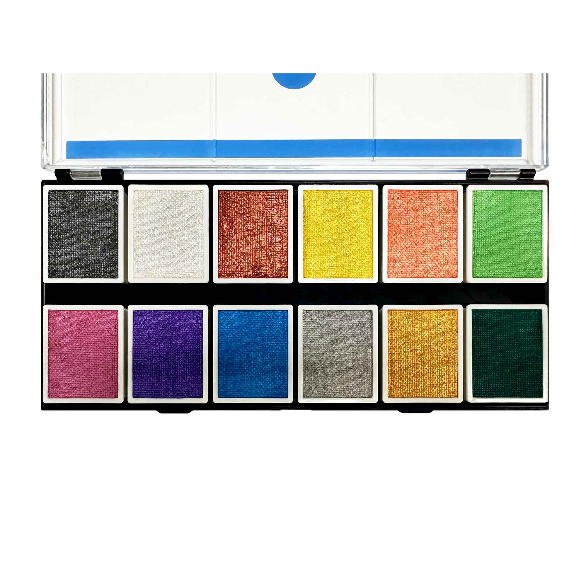 12 Color Metallic Water Activated Palette