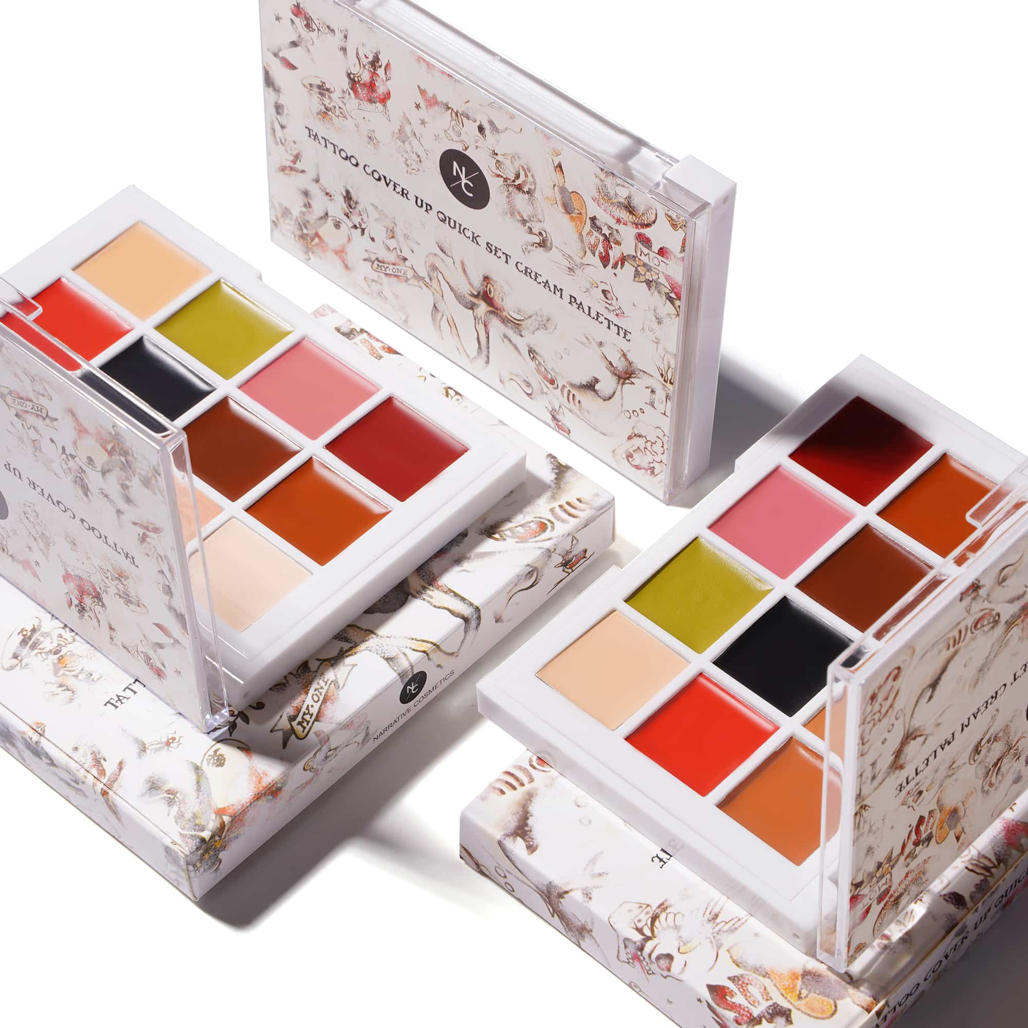 Quick-Set Tattoo Cover-Up Cream Palette open lifestyle