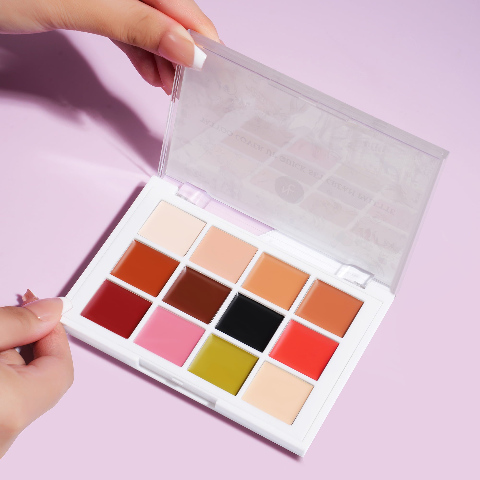 Quick-Set Tattoo Cover-Up Cream Palette open lifestyle