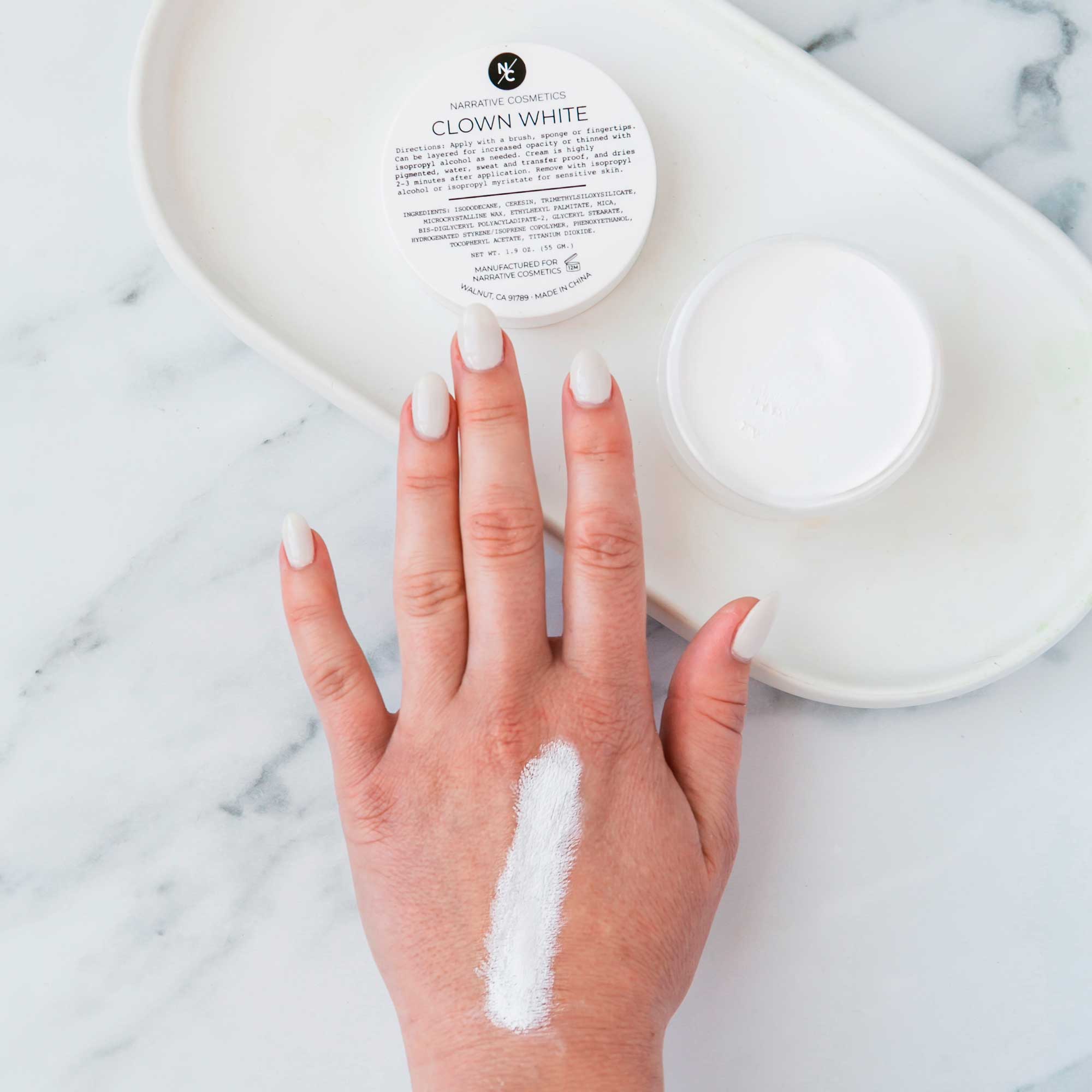 Quick Drying Clown White Cream Makeup