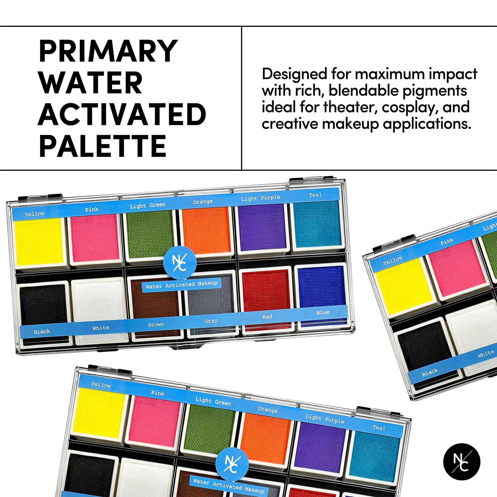 12 Color Primary Water Activated Palette