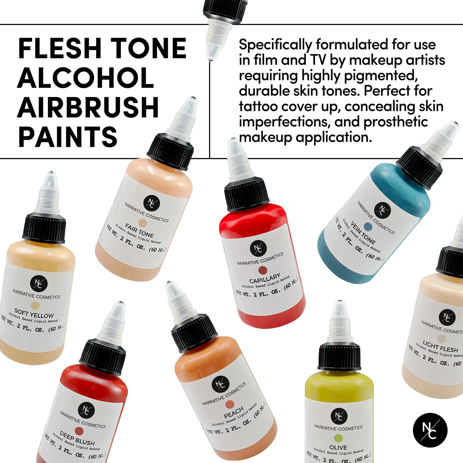 Flesh Tone Alcohol Airbrush Paints - 2 fl oz