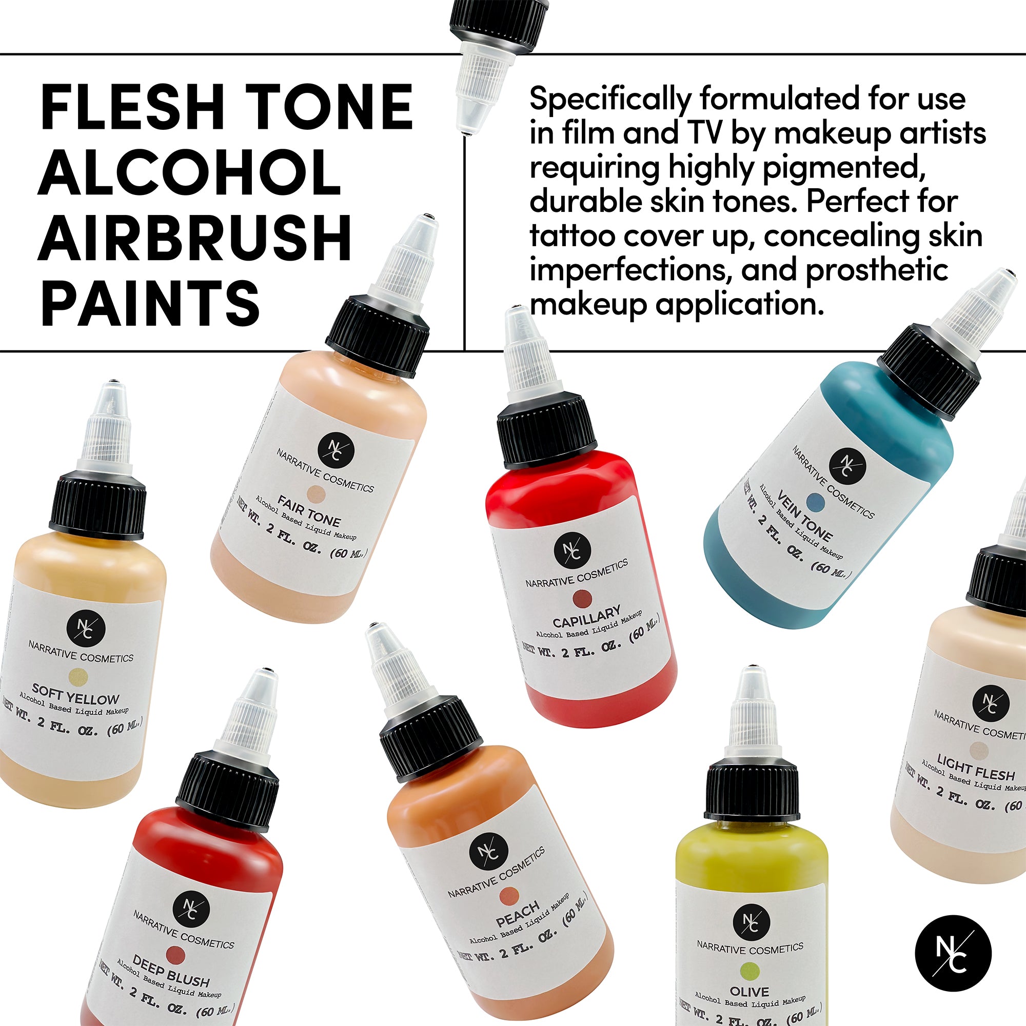 Flesh Tone Alcohol Airbrush Paints - 2 fl oz