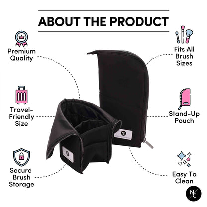 Stand-up Foldable Makeup Brush Bag for Professional Makeup Artists