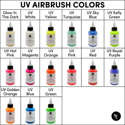 UV Fluorescent Alcohol Airbrush Paints - 2 fl oz