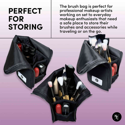 Stand-up Foldable Makeup Brush Bag for Professional Makeup Artists