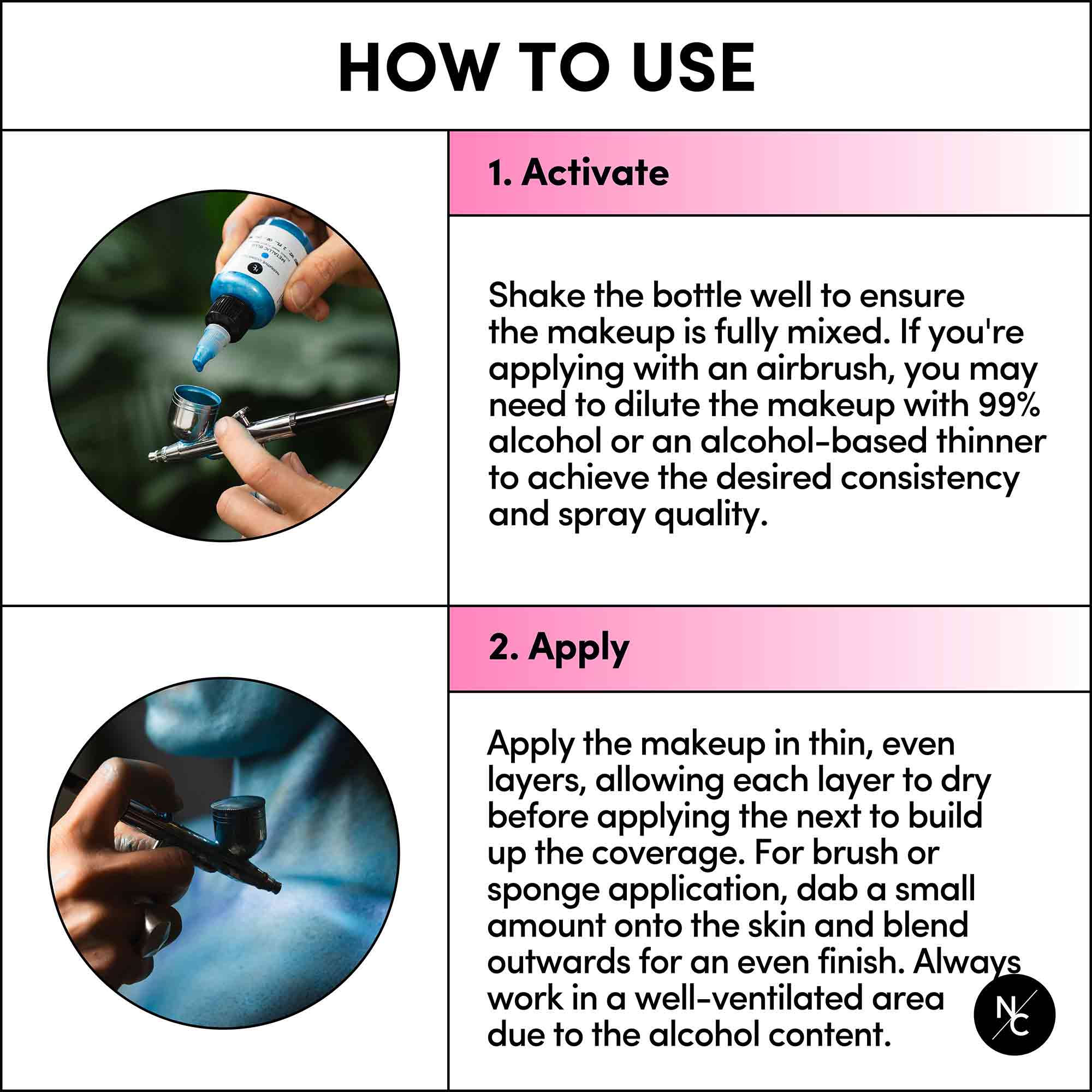 Metallic Alcohol Airbrush Paints - 2 fl oz