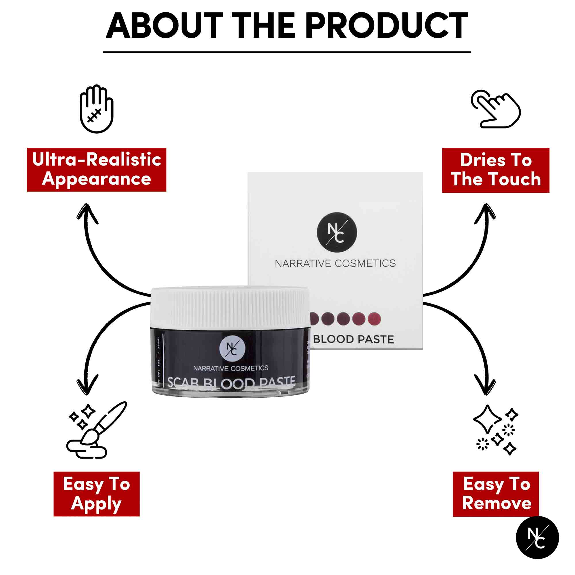 Scab Blood Paste Professional SFX Makeup for Realistic Cuts and Wounds, 1.41 Oz.