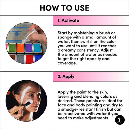 12 Color Primary Water Activated Palette