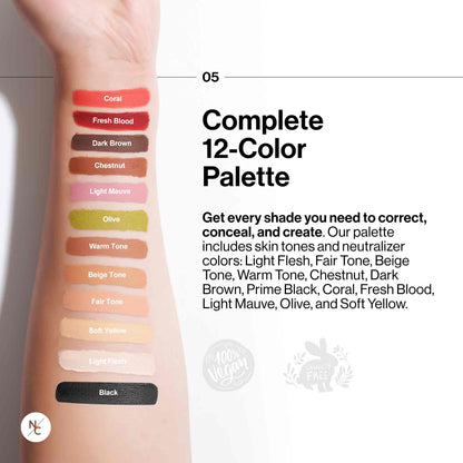 Quick-Set Tattoo Cover-Up Cream Palette