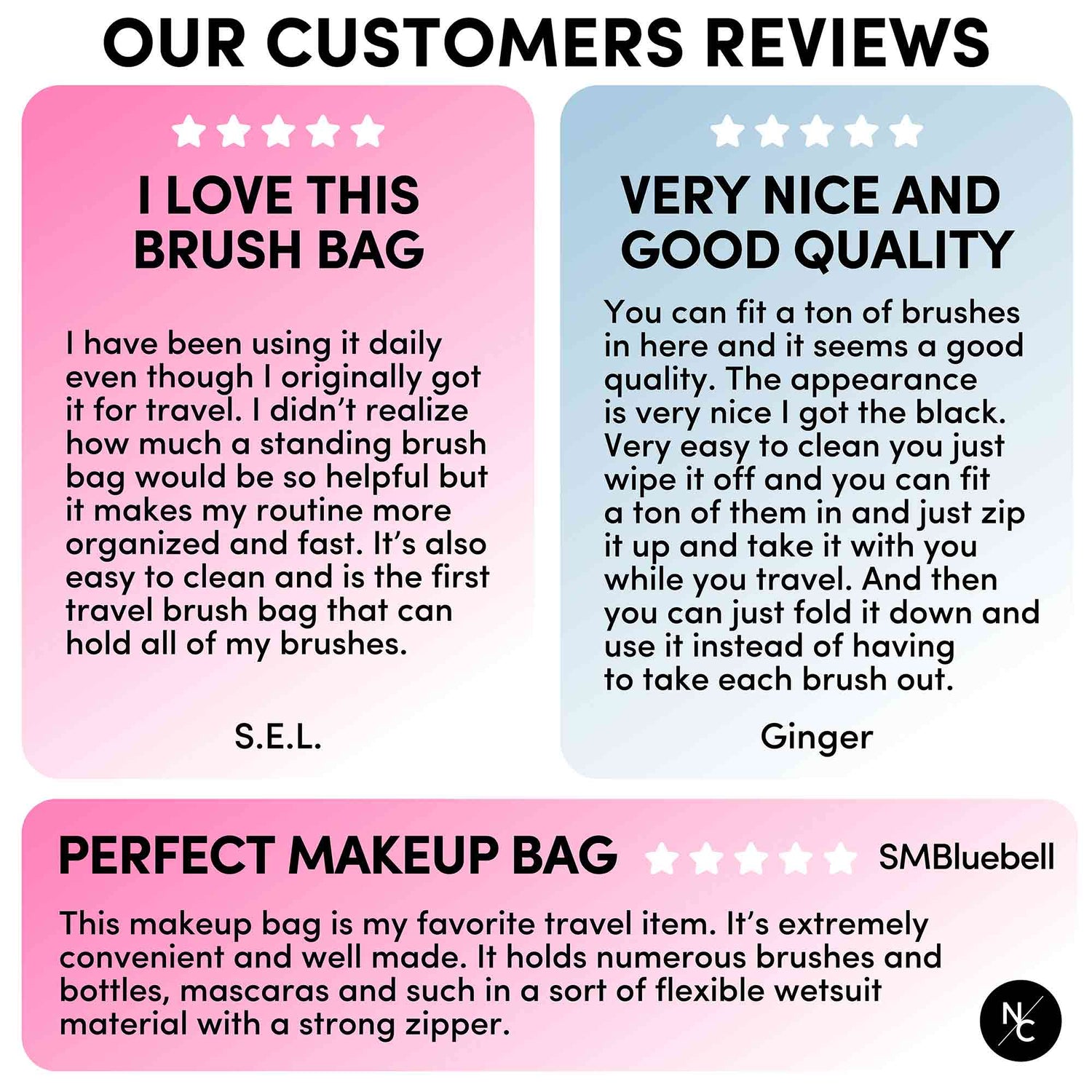 Stand-up Foldable Makeup Brush Bag for Professional Makeup Artists