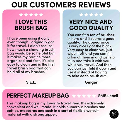 Stand-up Foldable Makeup Brush Bag for Professional Makeup Artists