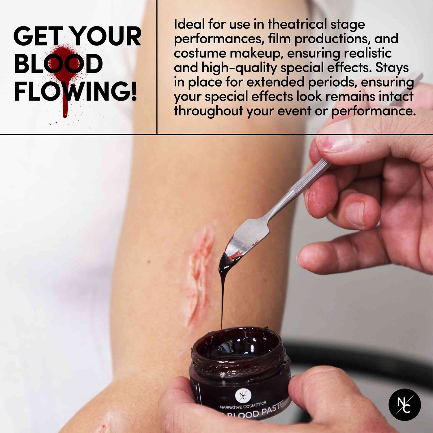 Scab Blood Paste Professional SFX Makeup for Realistic Cuts and Wounds, 1.41 Oz.