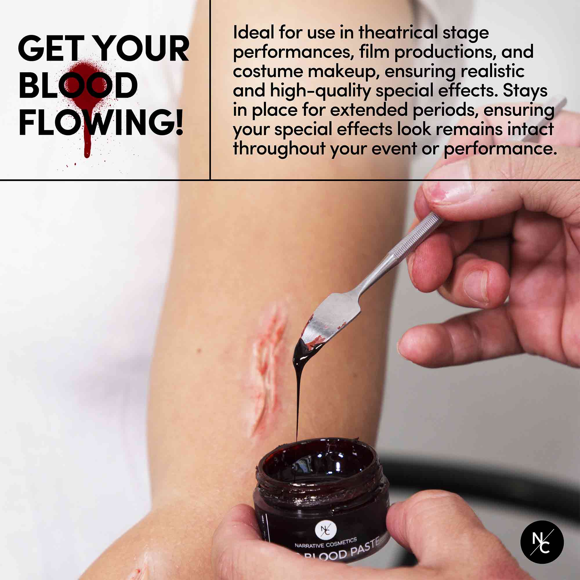 Scab Blood Paste Professional SFX Makeup for Realistic Cuts and Wounds, 1.41 Oz.