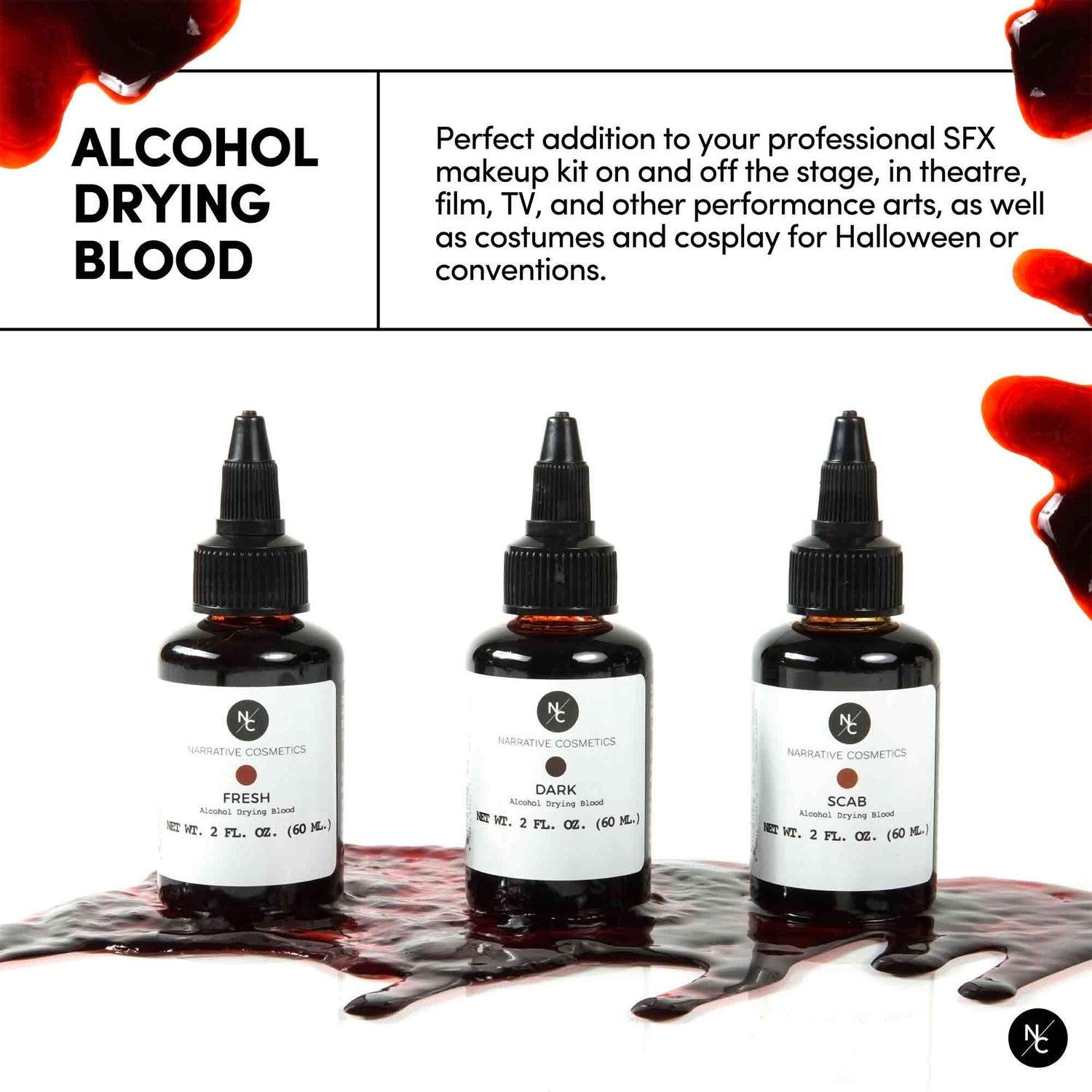 Alcohol Drying Blood - Ultra-Realistic Liquid Bloods that Dry to the Touch, 16.9 fl.oz (500ml)