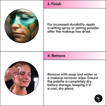 12 Color Metallic Water Activated Palette