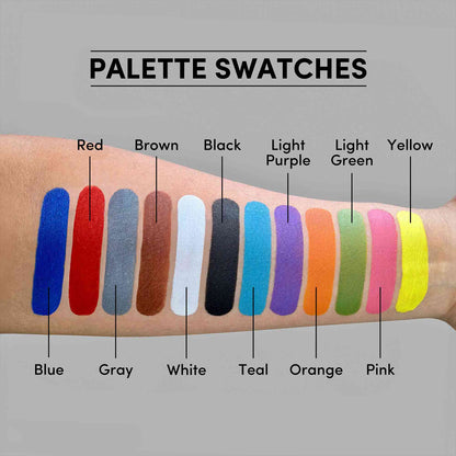 12 Color Primary Water Activated Palette