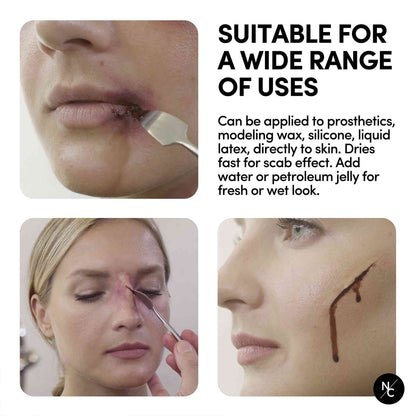 Scab Blood Paste Professional SFX Makeup for Realistic Cuts and Wounds, 1.41 Oz.