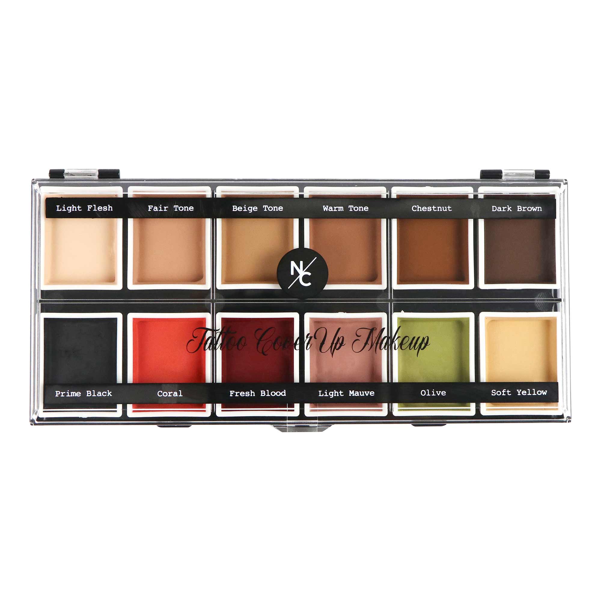 12-Color Tattoo Cover-Up Alcohol-Activated Palette