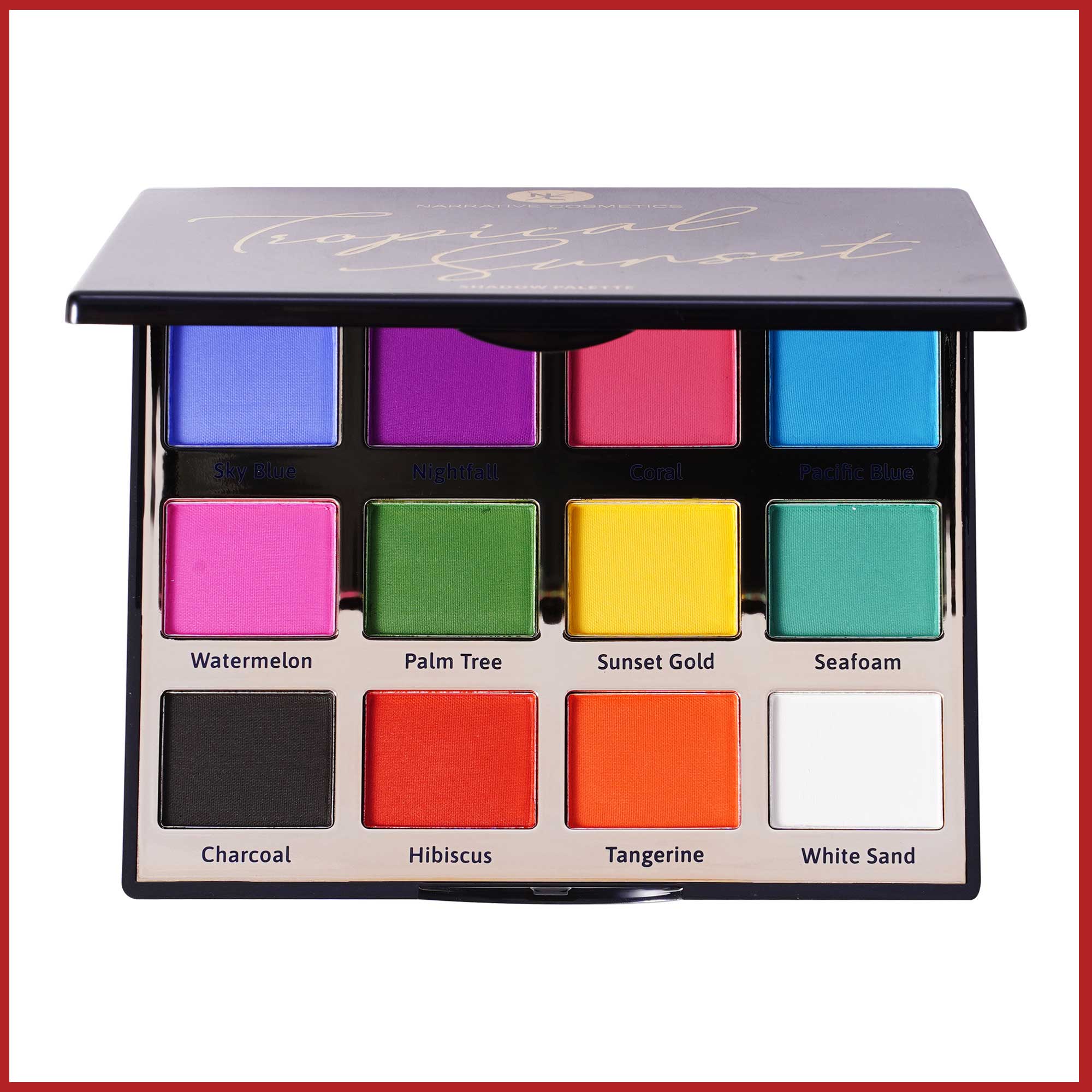 Talc Free 12 Color Tropical Sunset Eyeshadow Palette