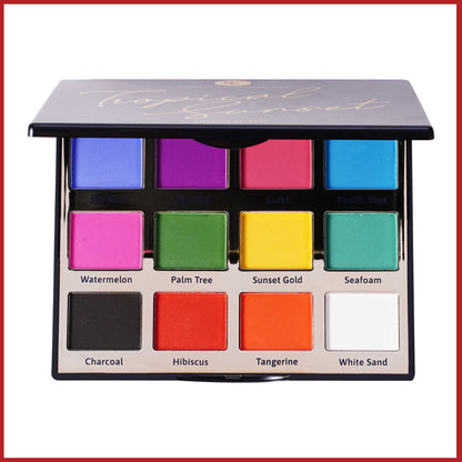 Talc Free 12 Color Tropical Sunset Eyeshadow Palette