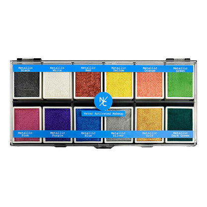 12 Color Metallic Water Activated Palette
