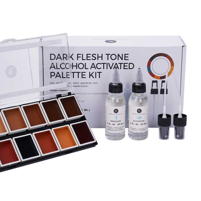 12 Color Dark Flesh Tone Alcohol Activated Palette