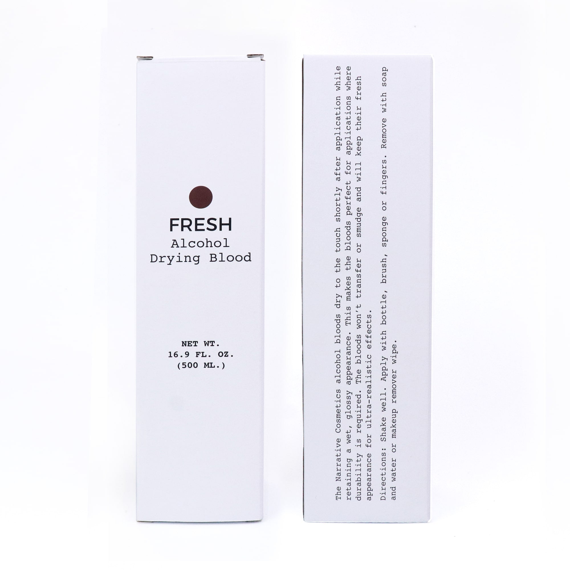 Alcohol Drying Blood Fresh retail box with product information panel