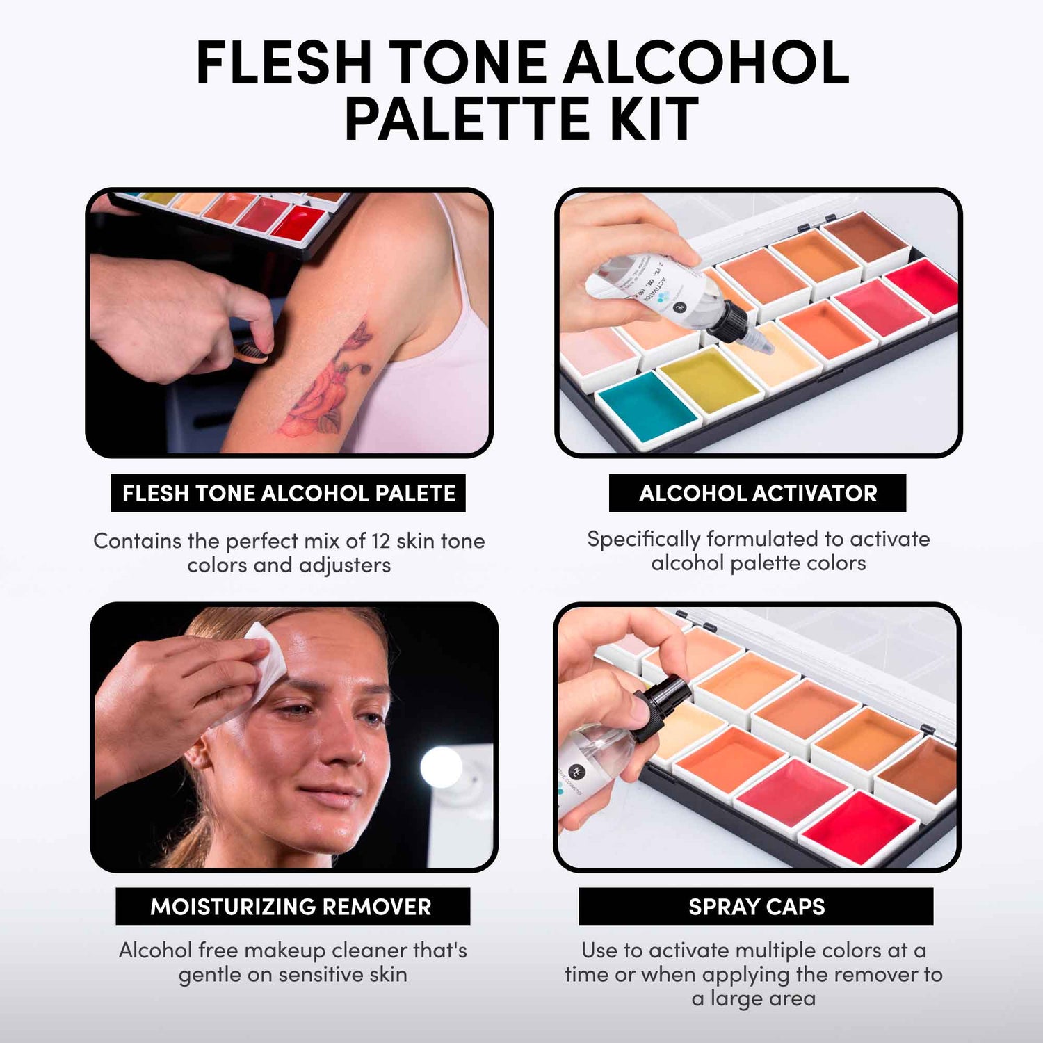 12 Color Flesh Tone Alcohol Activated Palette