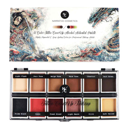 12-Color Tattoo Cover-Up Alcohol-Activated Palette