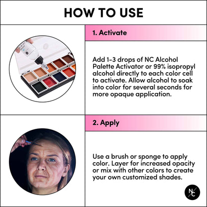 12 Color Dark Flesh Tone Alcohol Activated Palette