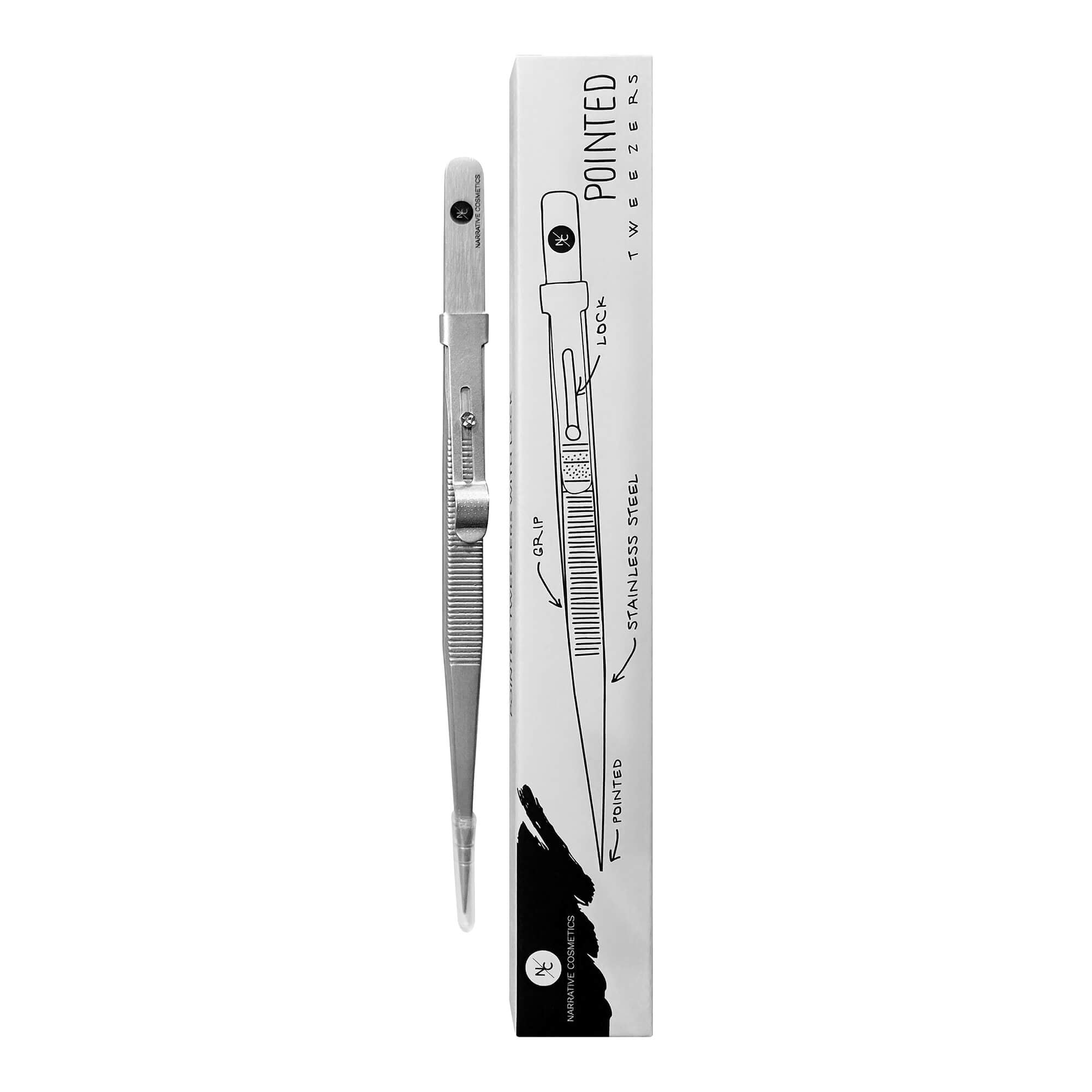 Stainless Steel Tweezers with Sliding Lock