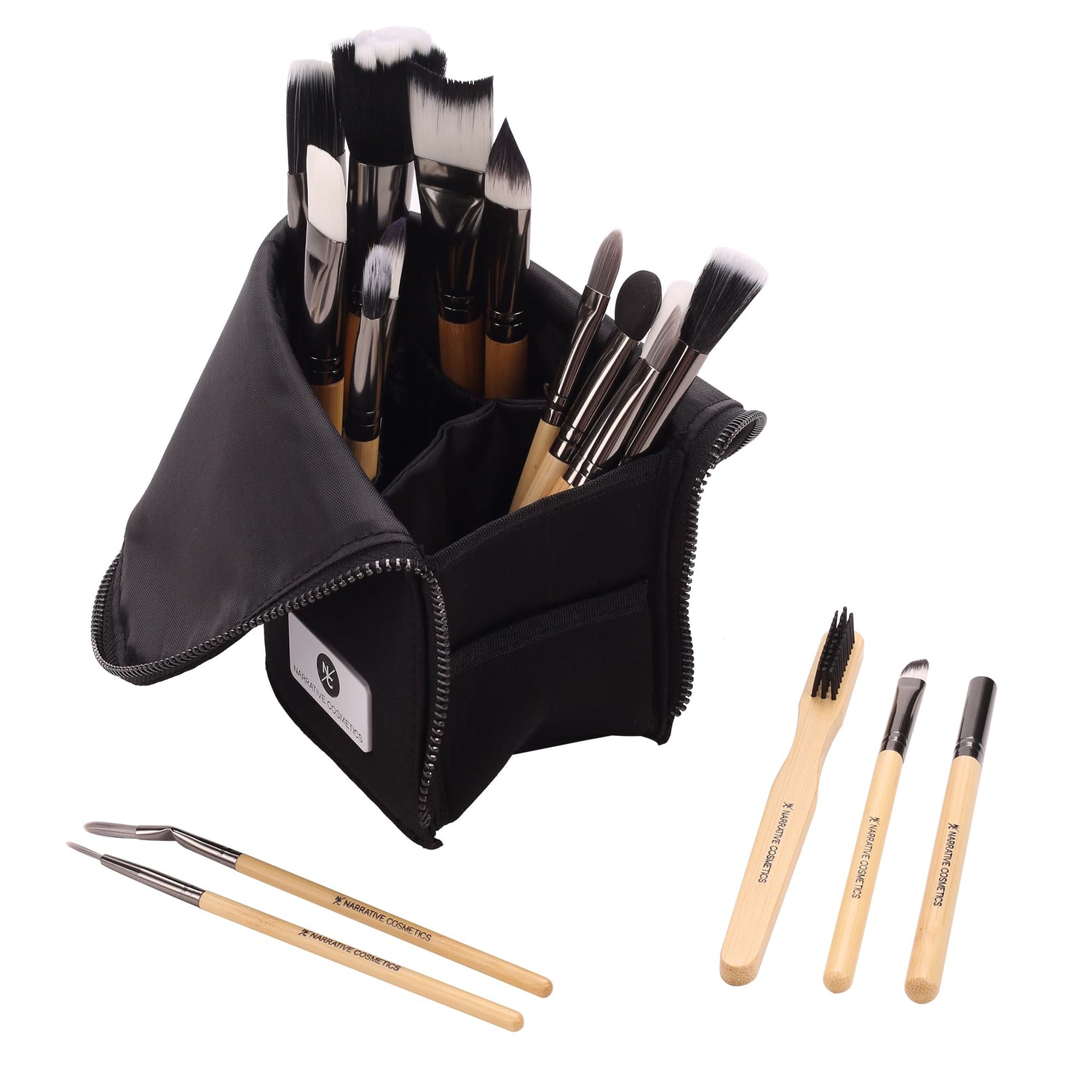 Stand-up Foldable Makeup Brush Bag for Professional Makeup Artists