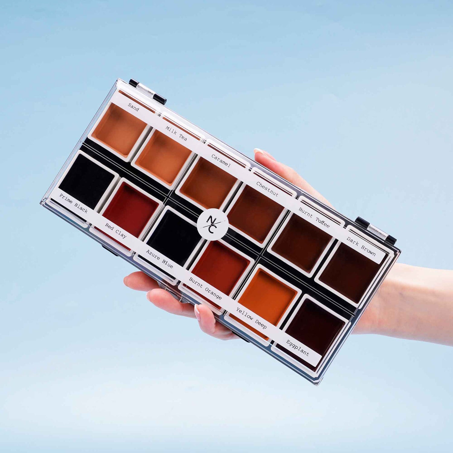 12 Color Dark Flesh Tone Alcohol Activated Palette