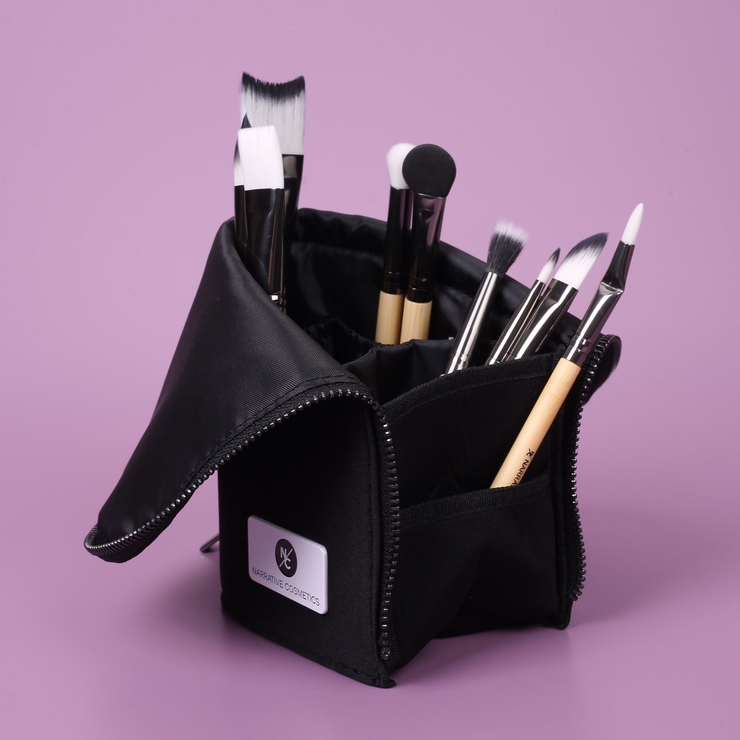 Stand-up Foldable Makeup Brush Bag for Professional Makeup Artists