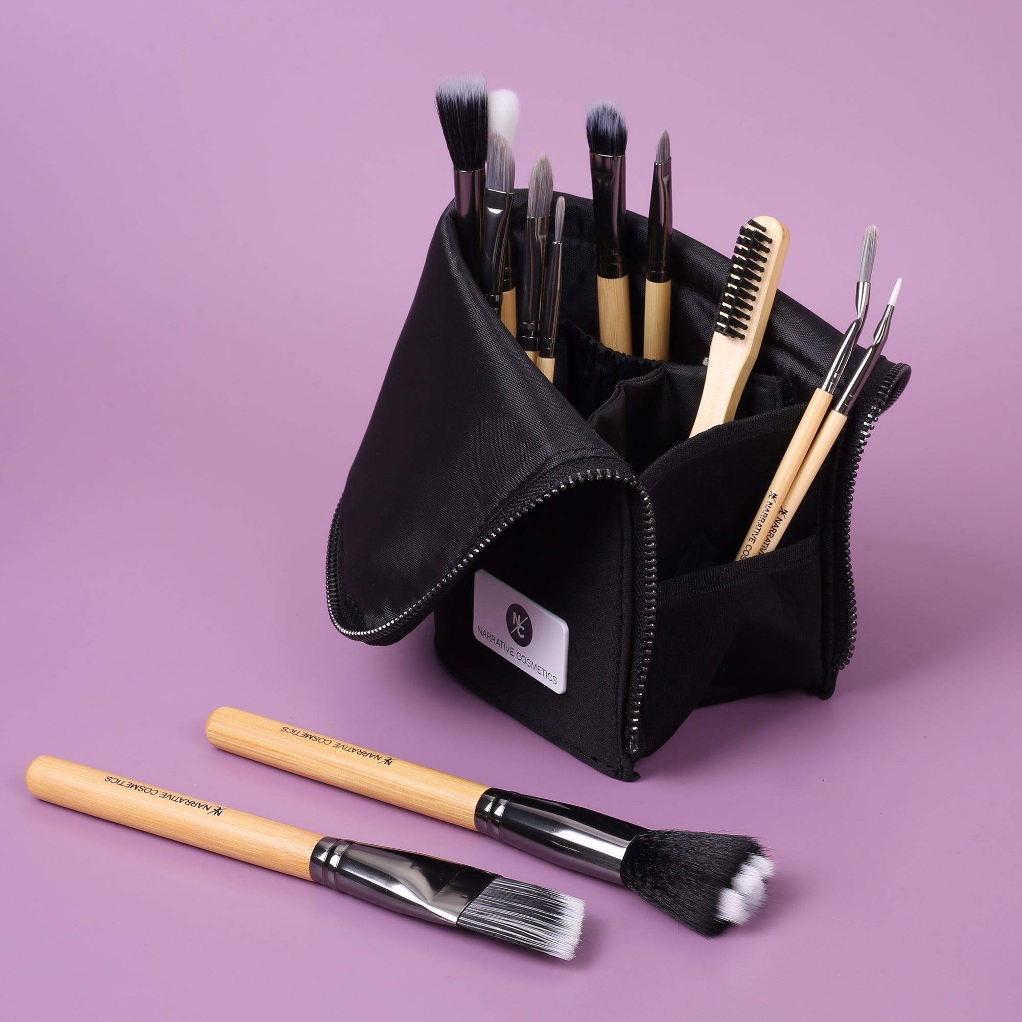 Stand-up Foldable Makeup Brush Bag for Professional Makeup Artists
