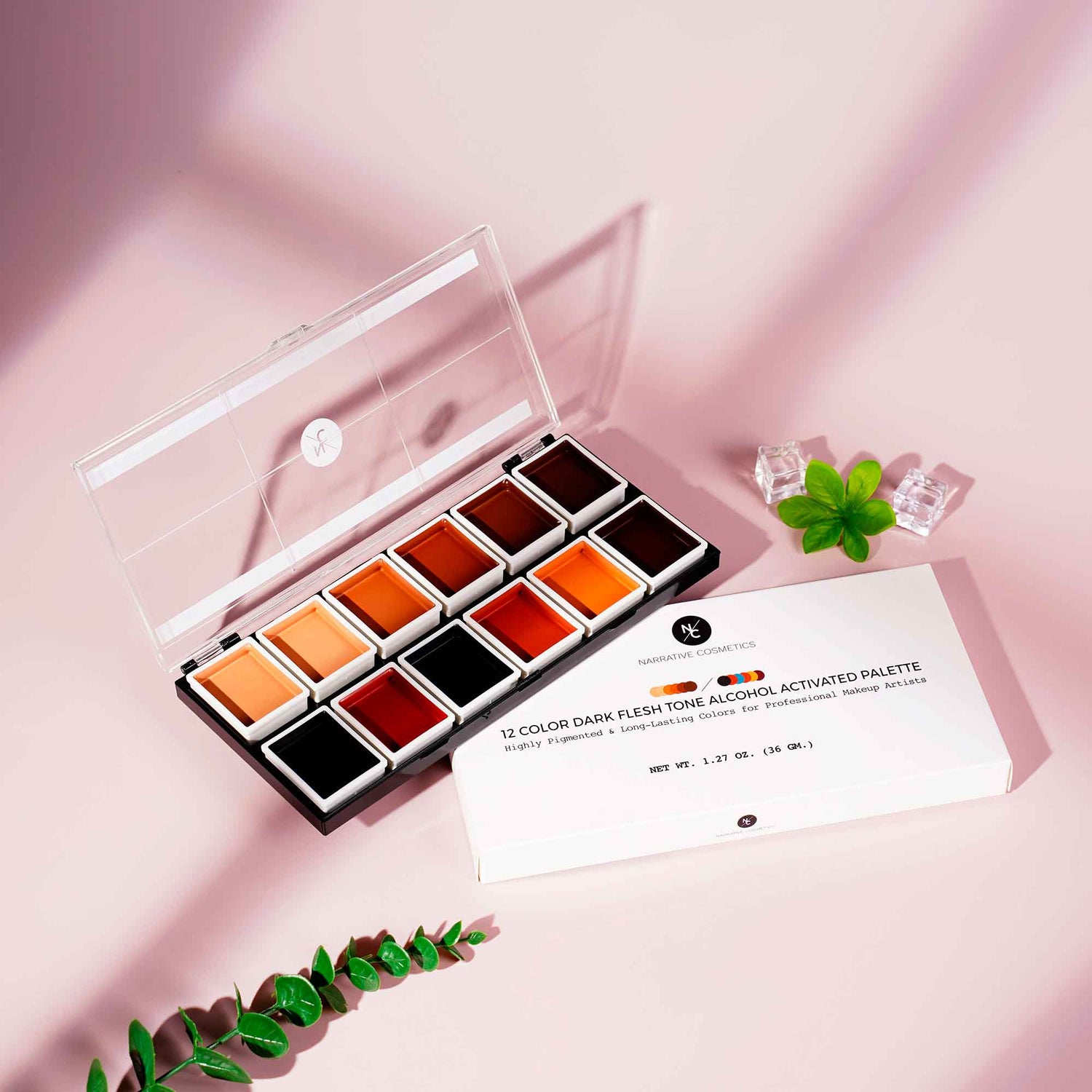 12 Color Dark Flesh Tone Alcohol Activated Palette