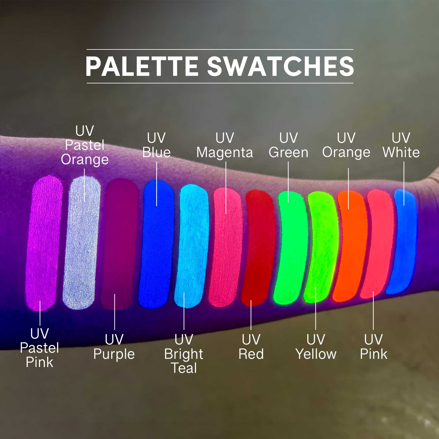 12 Color UV Water Activated Glow Palette