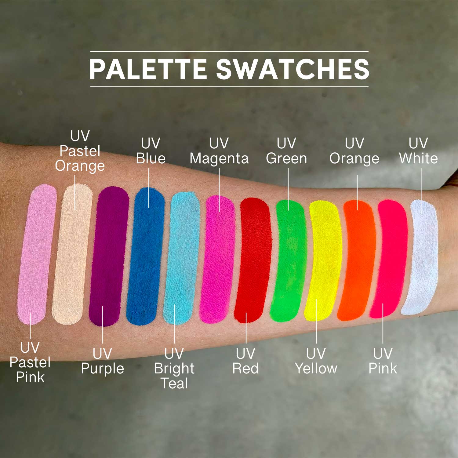 12 Color UV Water Activated Glow Palette