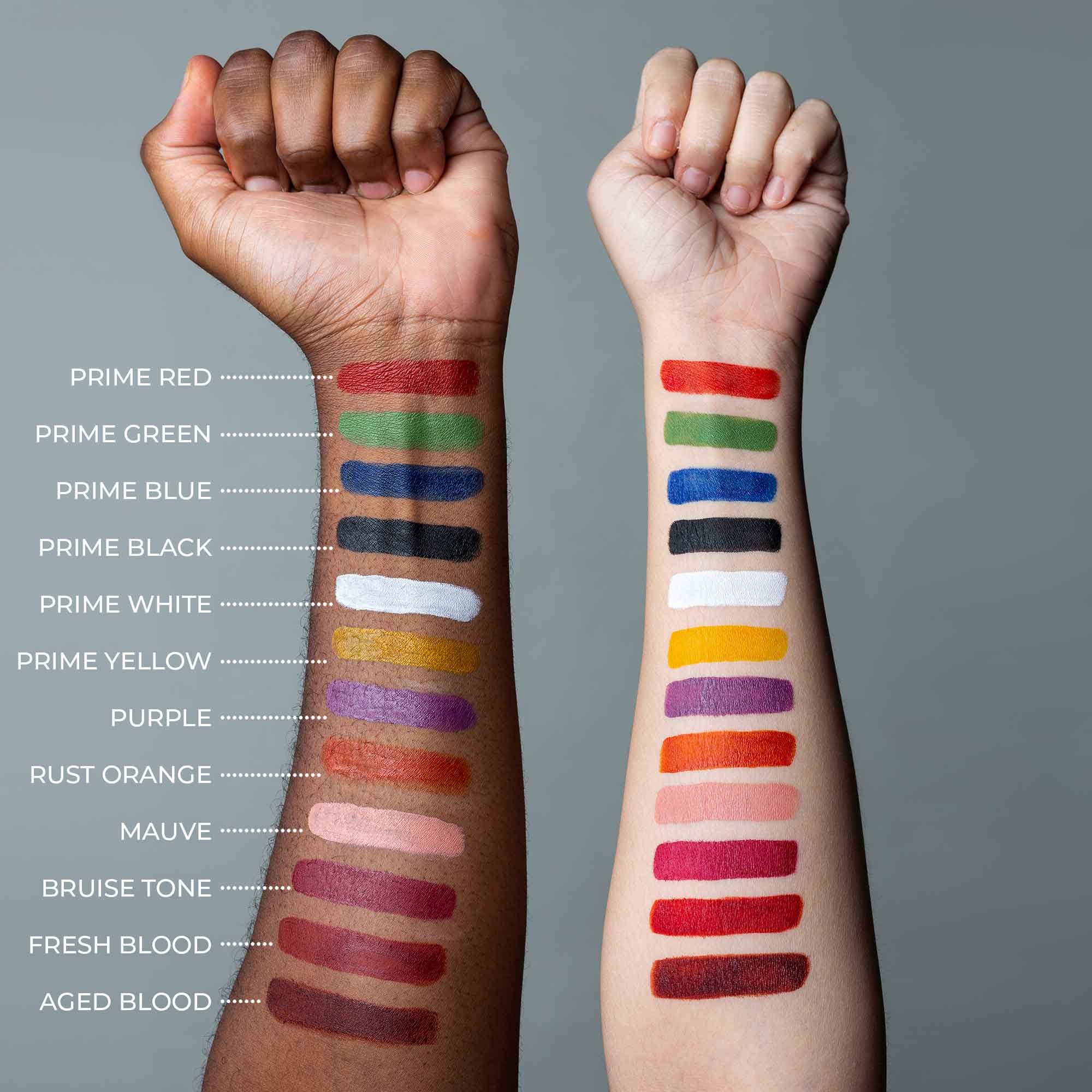 FX Alcohol Palette Refill Pans swatched on arms
